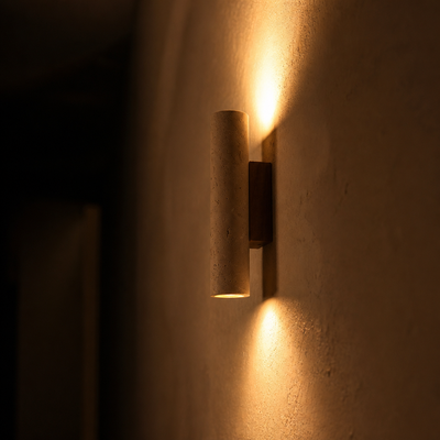Japandi Travertine LED Wall Sconce