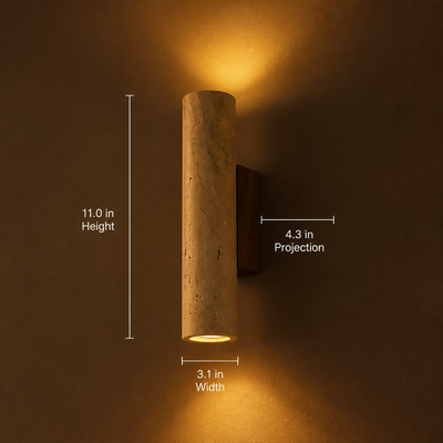Japandi Travertine LED Wall Sconce