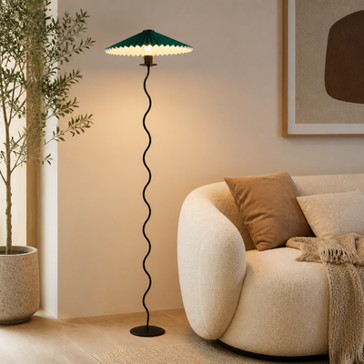 Japanese Fabric Shade LED Floor Lamp