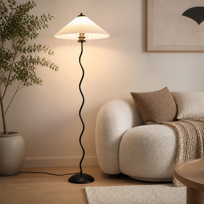 Japanese Fabric Shade LED Floor Lamp