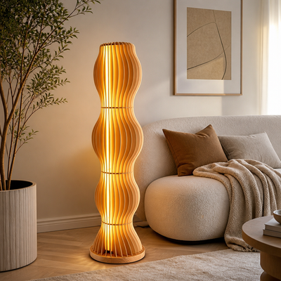 Japanese Grass-Skirt LED Floor Lamp