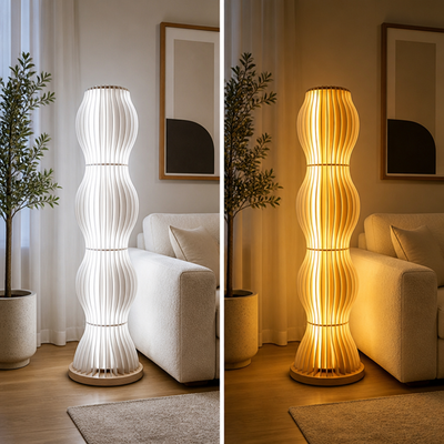 Japanese Grass-Skirt LED Floor Lamp
