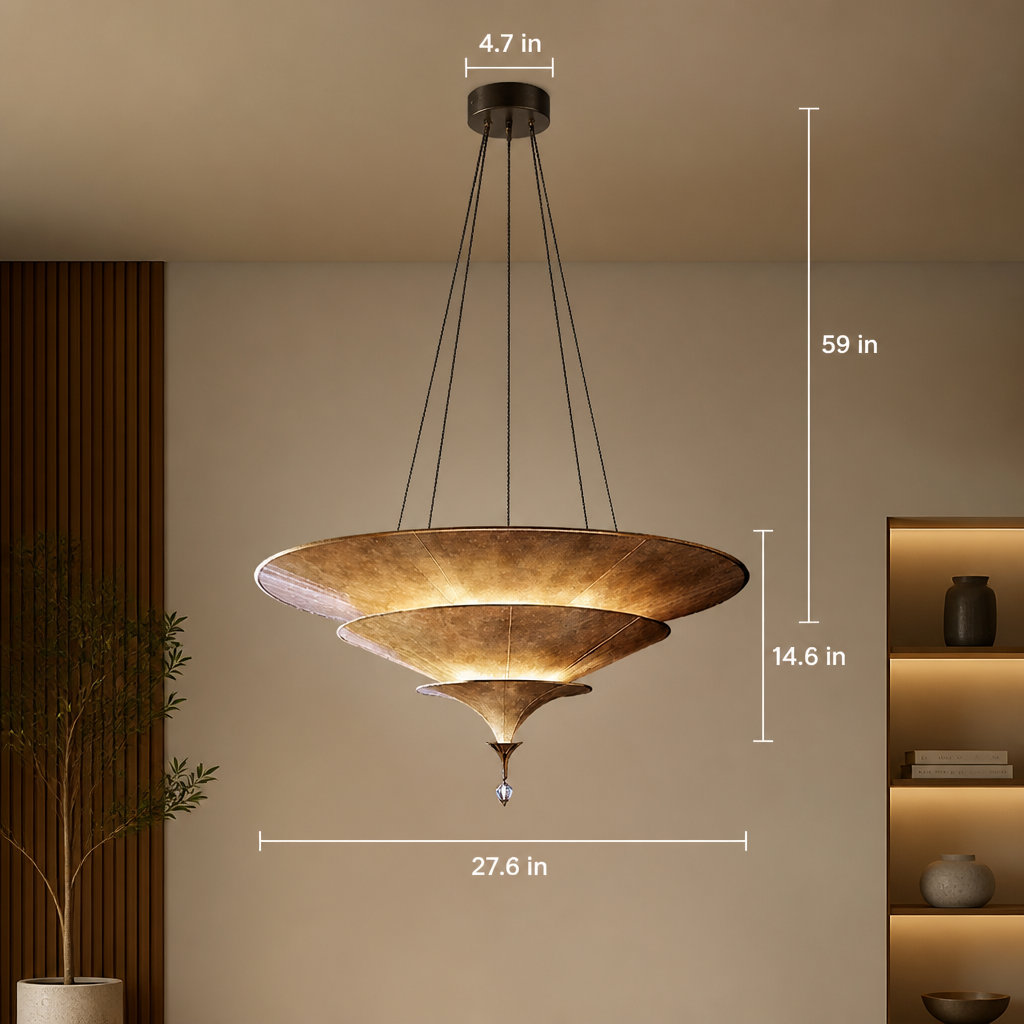 Japanese Handwoven Bamboo Umbrella Pendant Light