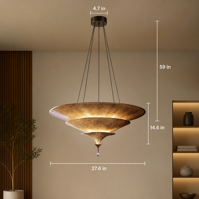 Japanese Handwoven Bamboo Umbrella Pendant Light