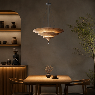 Japanese Handwoven Bamboo Umbrella Pendant Light