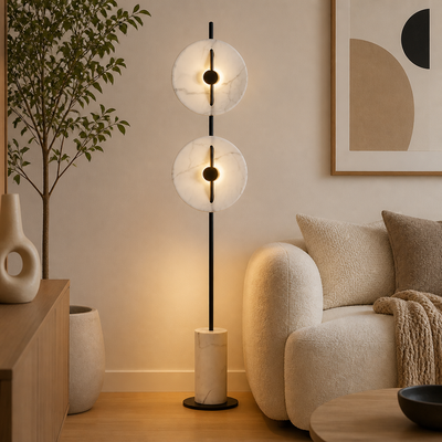 Japanese LED Fan-Shaped Floor Lamp