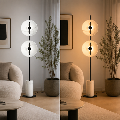 Japanese LED Fan-Shaped Floor Lamp