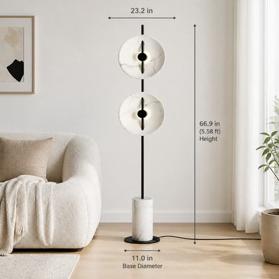 Japanese LED Fan-Shaped Floor Lamp