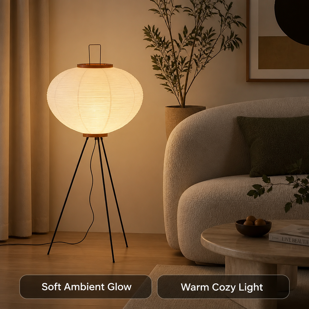 Japanese Rice Paper Floor Lamp