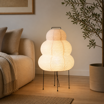 Japanese Rice Paper LED Lantern Floor Lamp