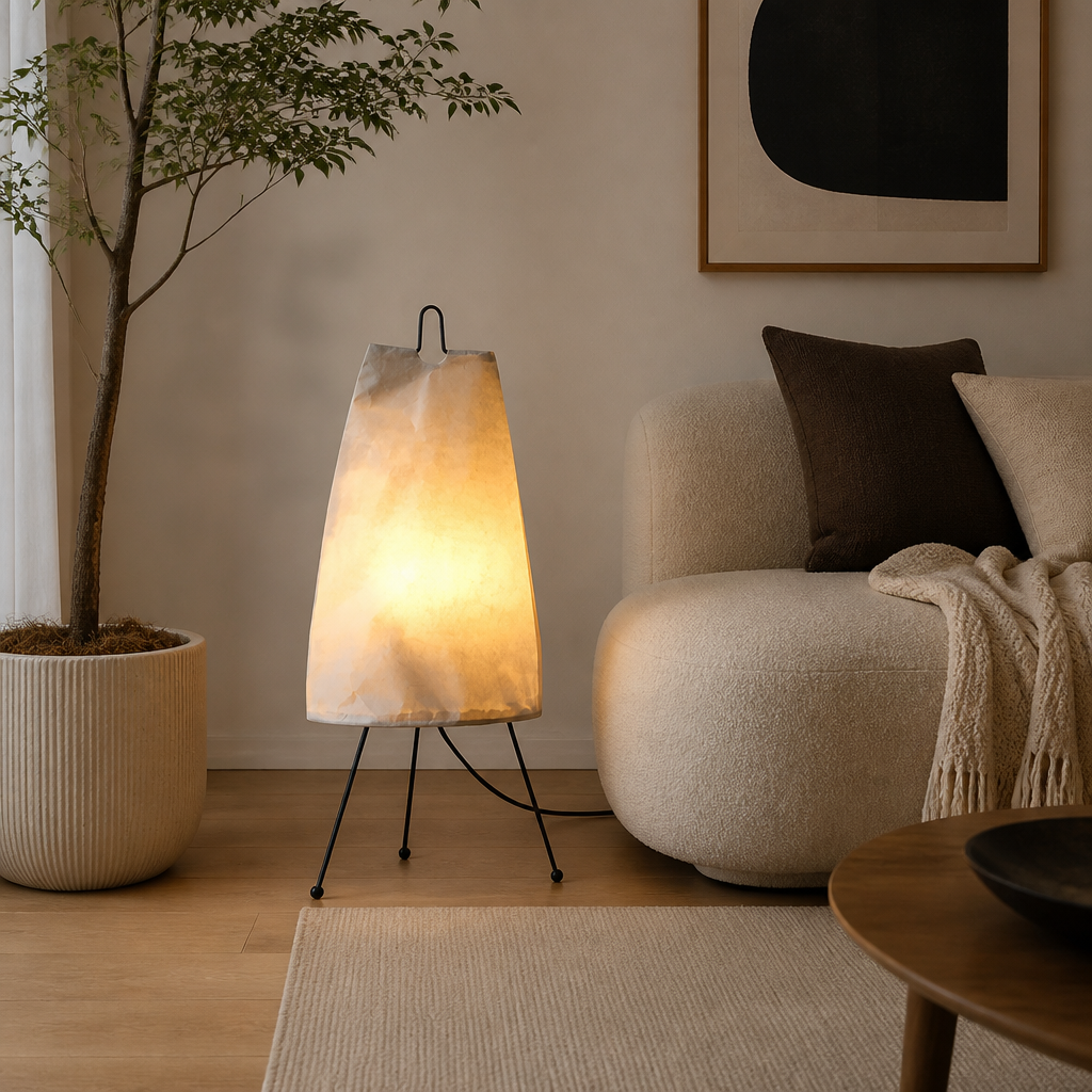 Japanese Rice Paper LED Lantern Floor Lamp