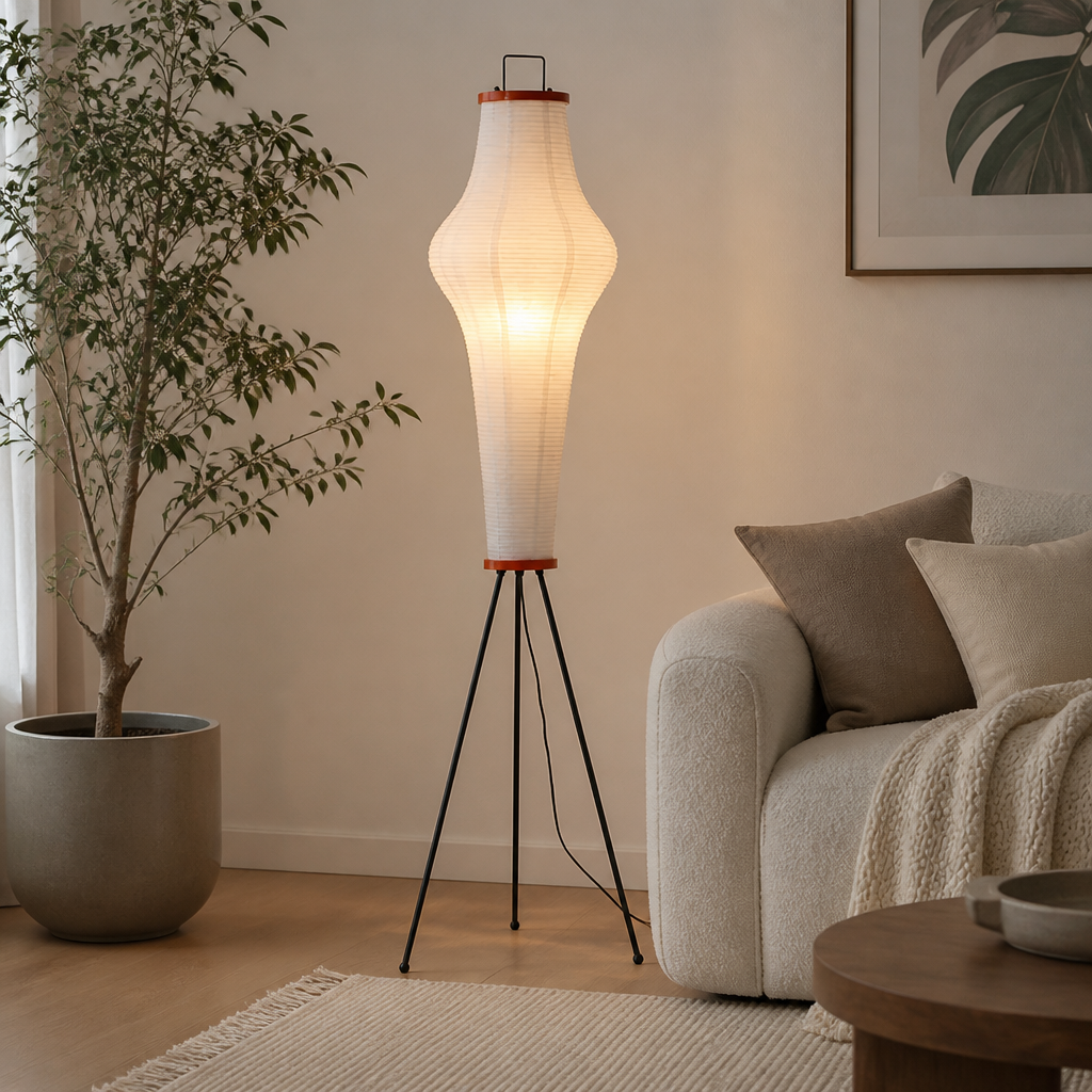 Japanese Rice Paper LED Lantern Floor Lamp