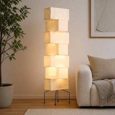 Japanese Rice Paper LED Lantern Floor Lamp