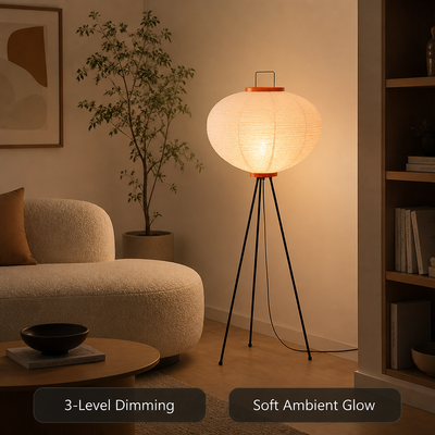 Japanese Rice Paper LED Lantern Floor Lamp
