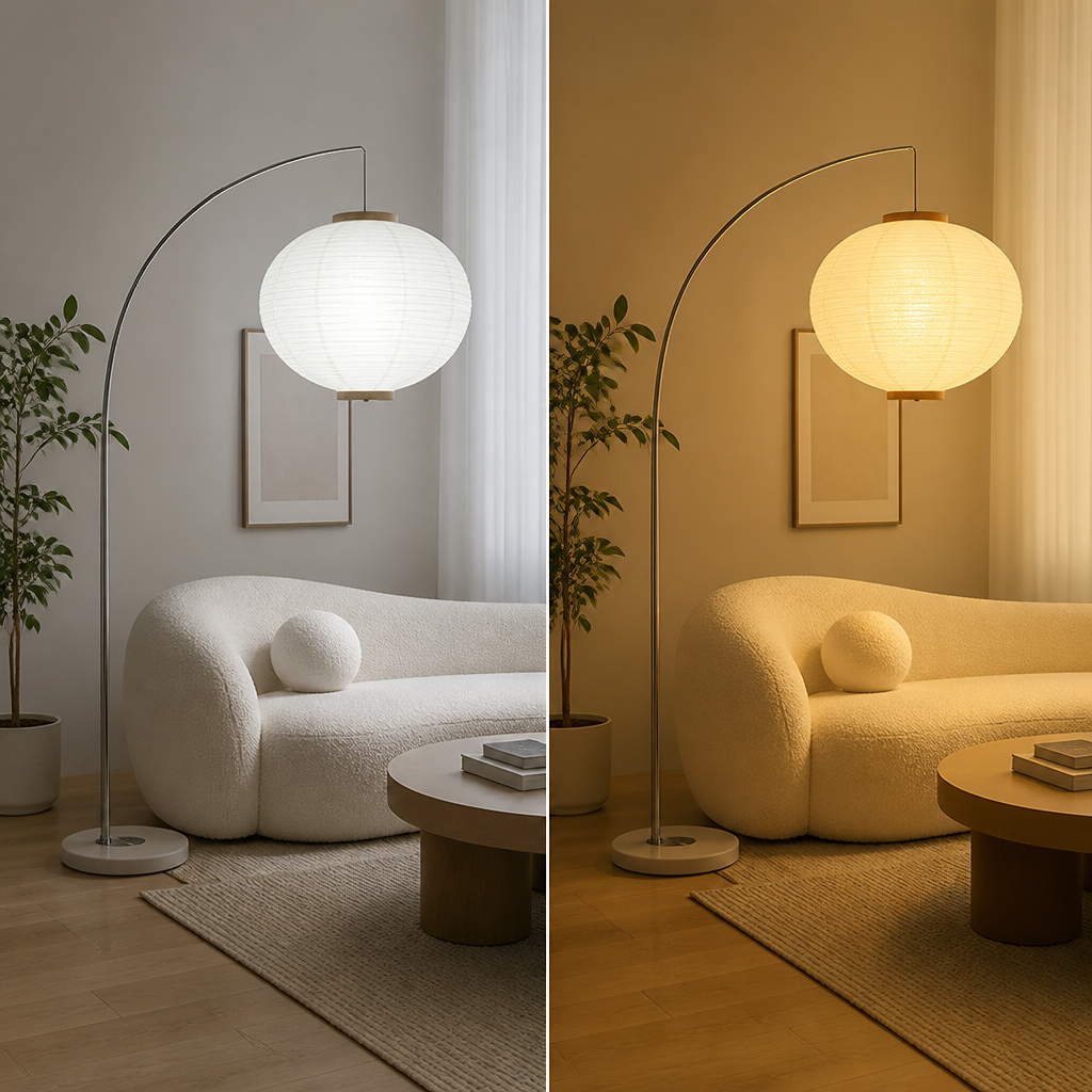 Japanese Rice Paper LED Lantern Floor Lamp
