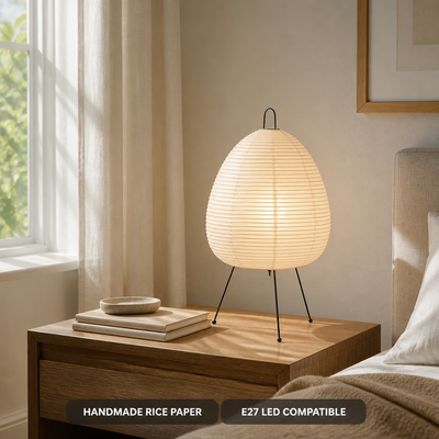 Japanese Rice Paper Tripod Table Lamp