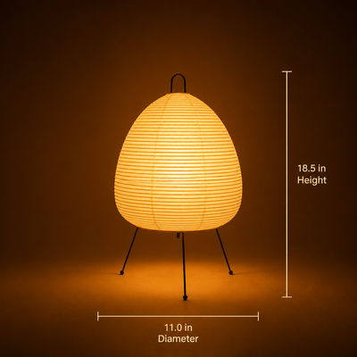 Japanese Rice Paper Tripod Table Lamp