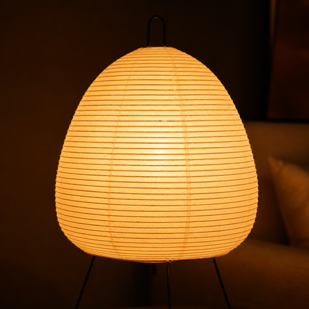 Japanese Rice Paper Tripod Table Lamp