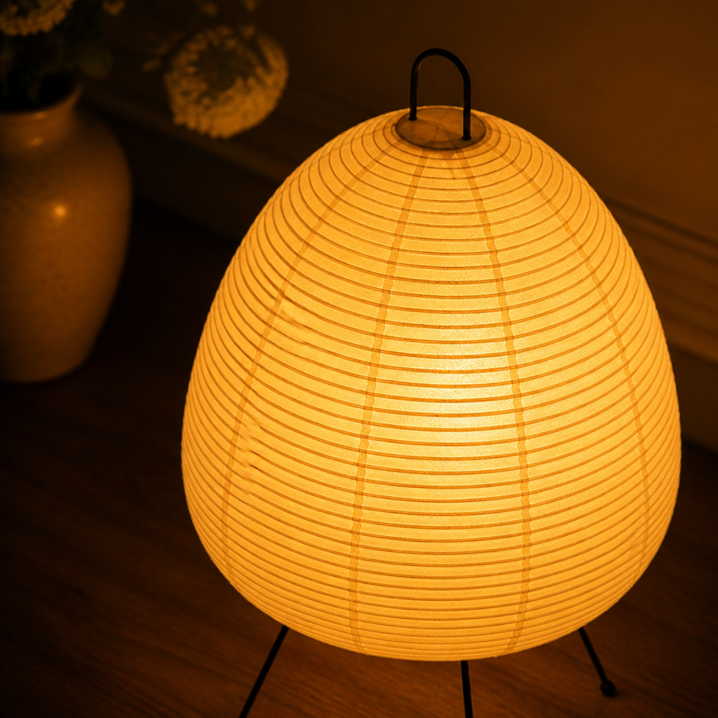 Japanese Rice Paper Tripod Table Lamp