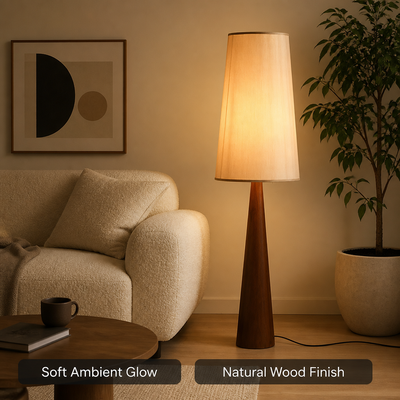 Japanese Solid Wood Floor Lamp