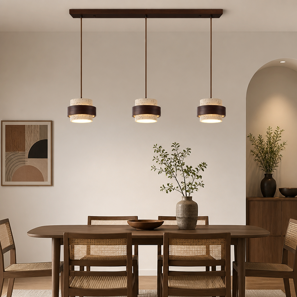 Japanese Stone LED Adjustable Bar Pendant Light