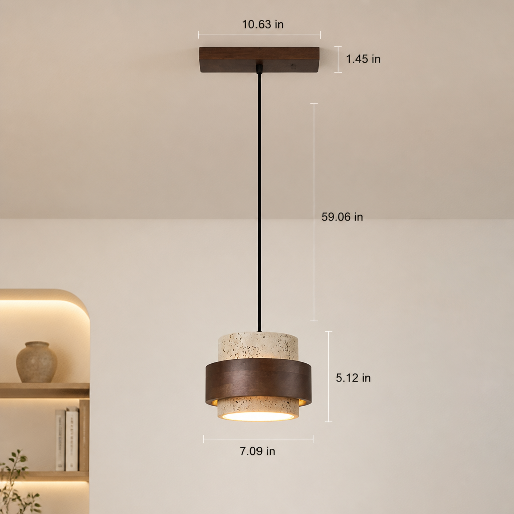 Japanese Stone LED Adjustable Bar Pendant Light