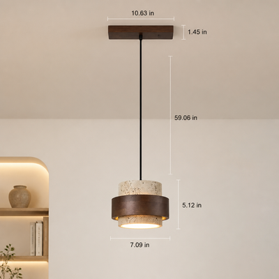 Japanese Stone LED Adjustable Bar Pendant Light