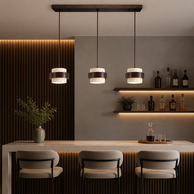 Japanese Stone LED Adjustable Bar Pendant Light