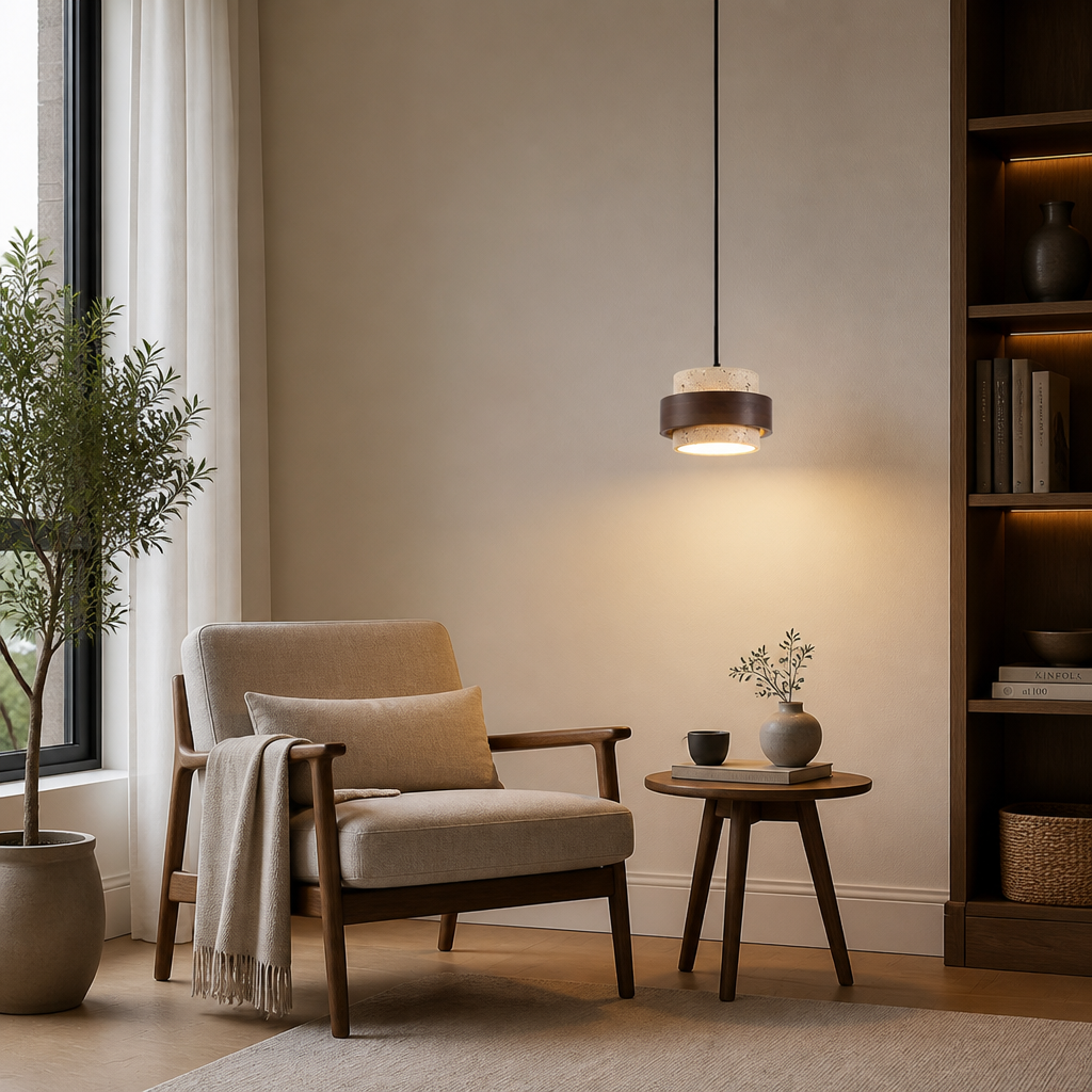 Japanese Stone LED Pendant Light