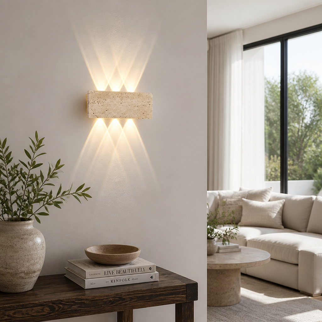 Japanese Stone LED Wall Sconce
