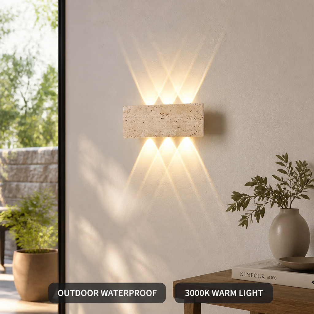 Japanese Stone LED Wall Sconce