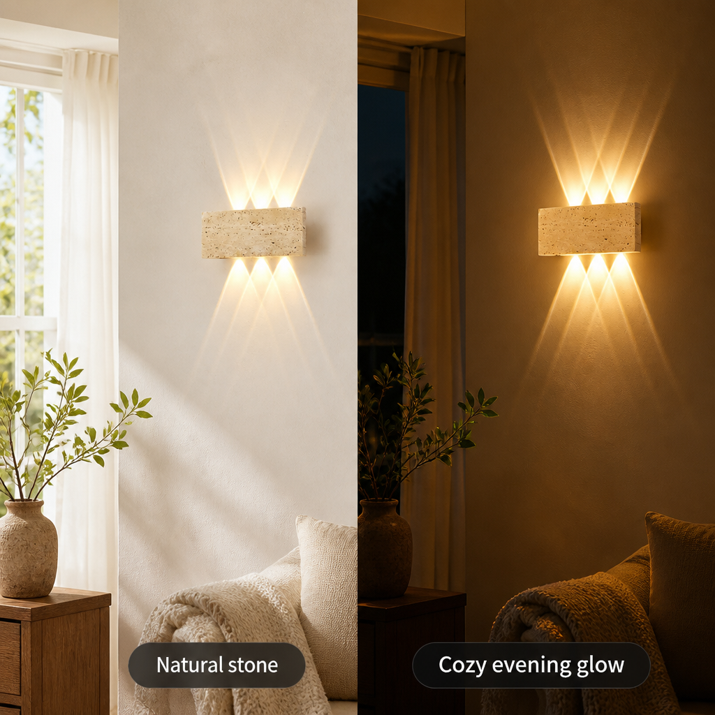 Japanese Stone LED Wall Sconce