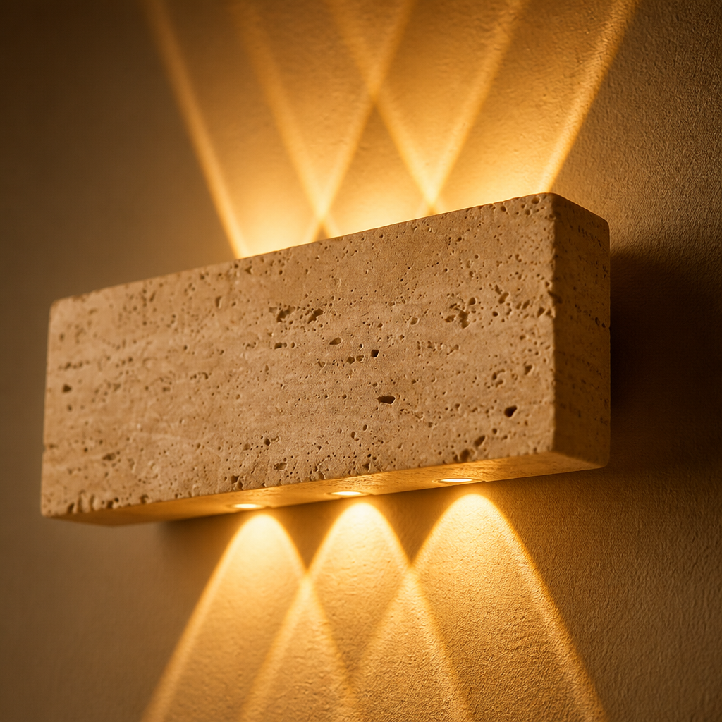 Japanese Stone LED Wall Sconce