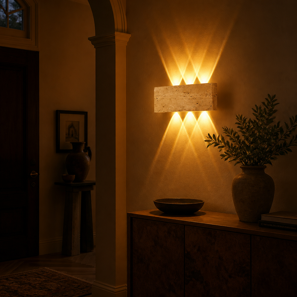 Japanese Stone LED Wall Sconce