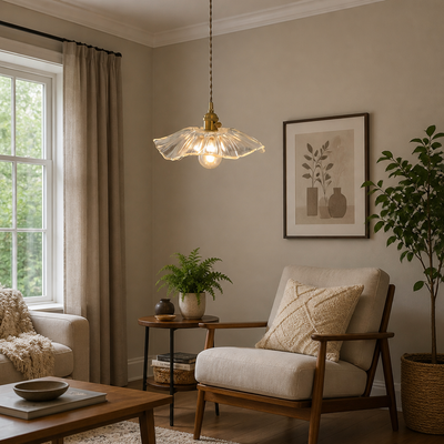 Japanese Transparent Lantern Pendant Light