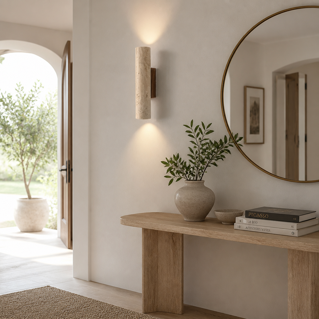 Japanese Travertine Marble LED Wall Sconce