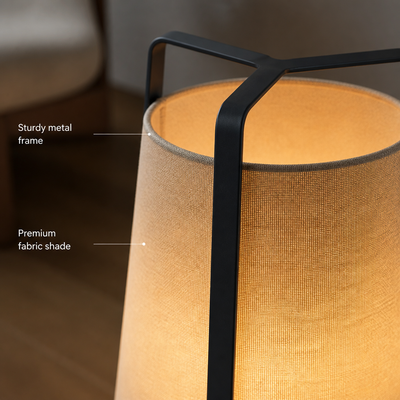 Japanese Wood & Fabric LED Floor Lamp