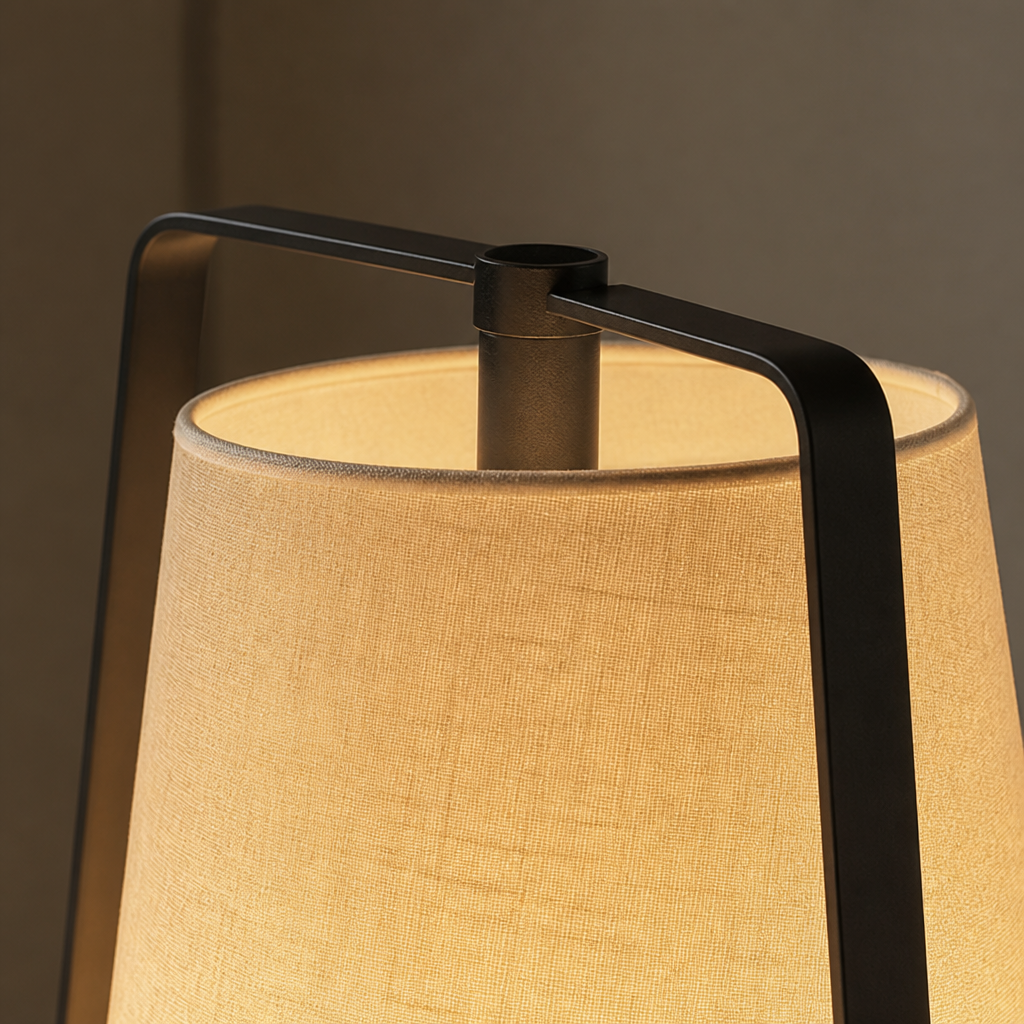 Japanese Wood & Fabric LED Floor Lamp