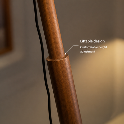Japanese Wood LED Adjustable Height Floor Lamp