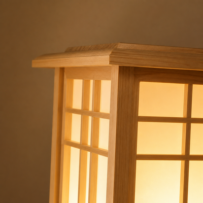 Japanese Wood LED Square Floor Lamp