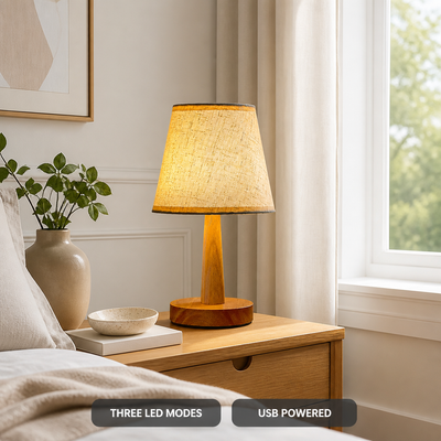 Japanese Wood LED Table Lamp