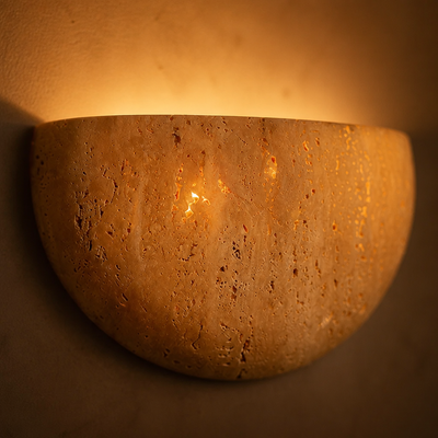 Japanese Yellow Stone Wall Sconce