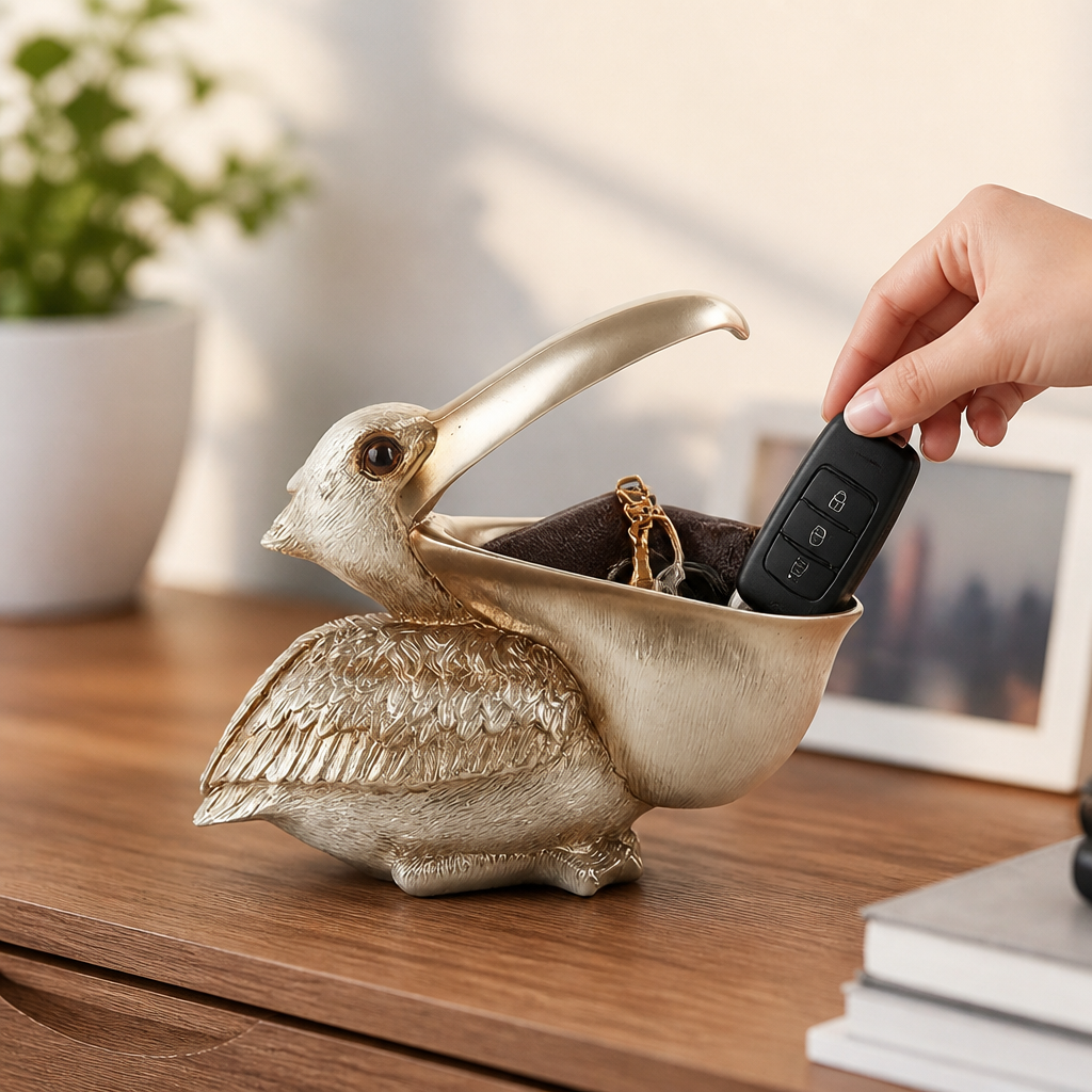 Key & Jewelry Organizer Decorative Resin Pelican