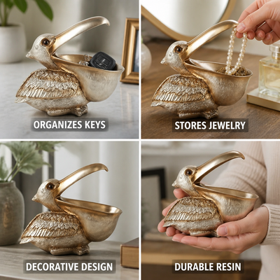 Key & Jewelry Organizer Decorative Resin Pelican