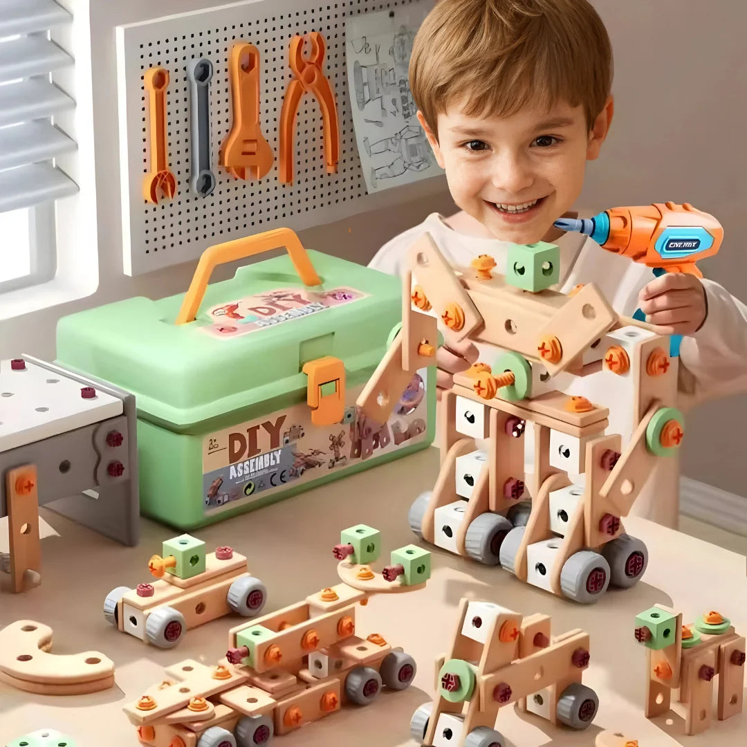 Kids Construction Set Over 100 Pieces Tools & Toolbox