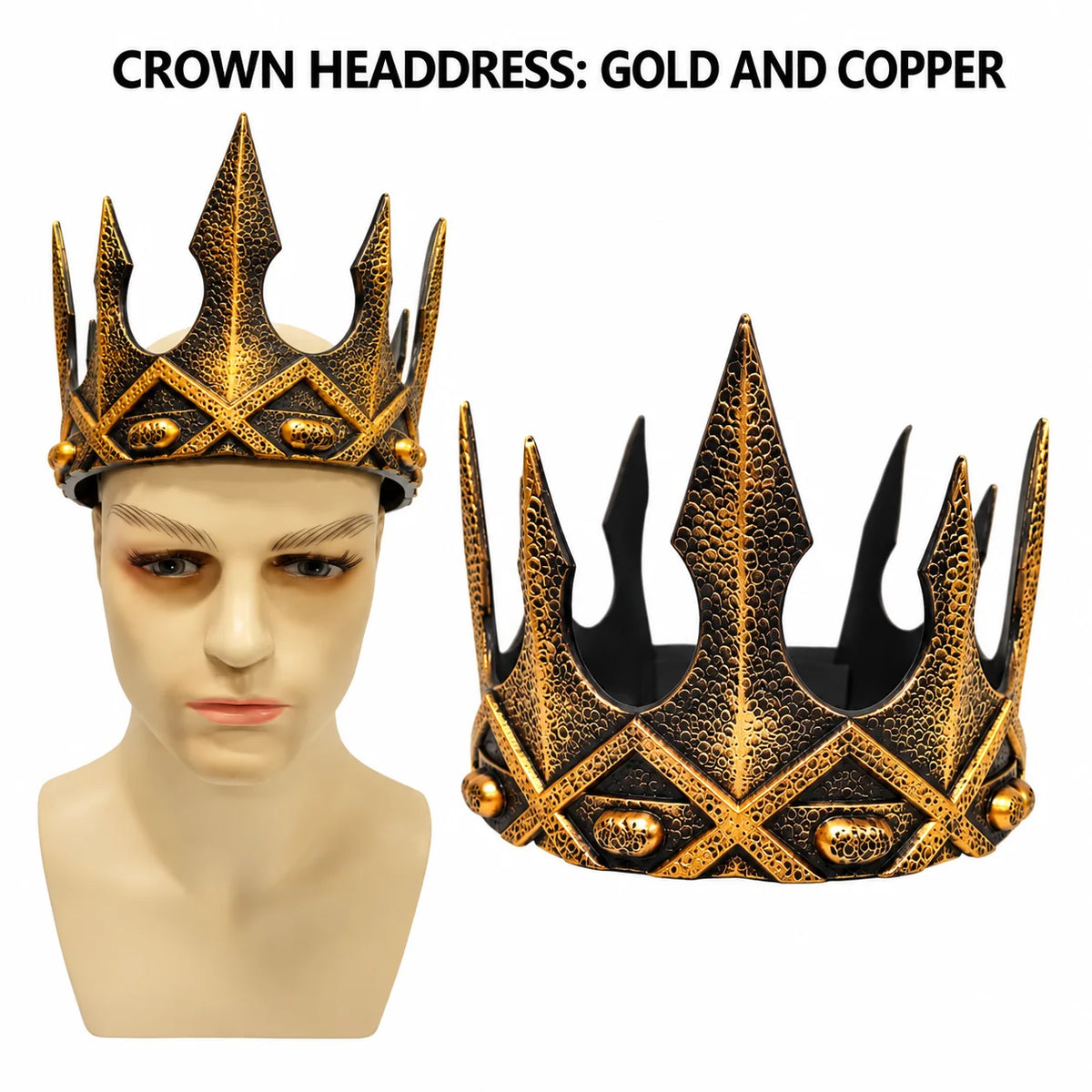 Kids Crown Embossed Metal & Rhinestones Adjustable 52 cm