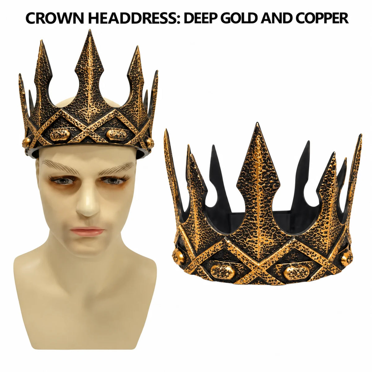 Kids Crown Embossed Metal & Rhinestones Adjustable 52 cm