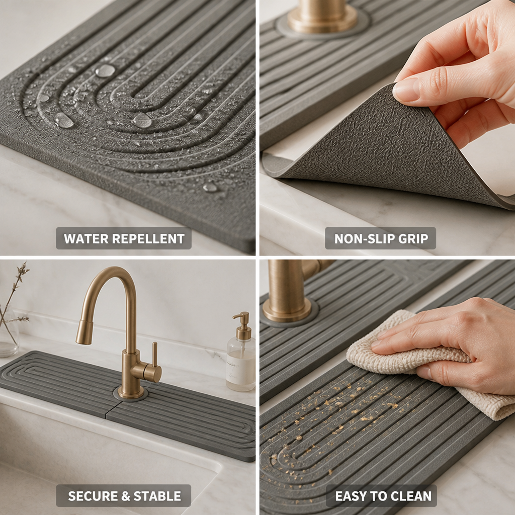 Kitchen Sink Mat Non-Slip Water & Dirt Repellent