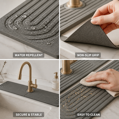 Kitchen Sink Mat Non-Slip Water & Dirt Repellent