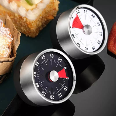 Kitchen Timer Mechanical Stainless Steel Magnetic Back